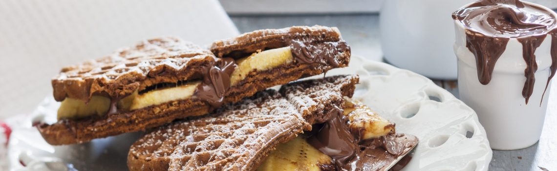 Schokoladenwaffeln mit Banane - Muddis kochen